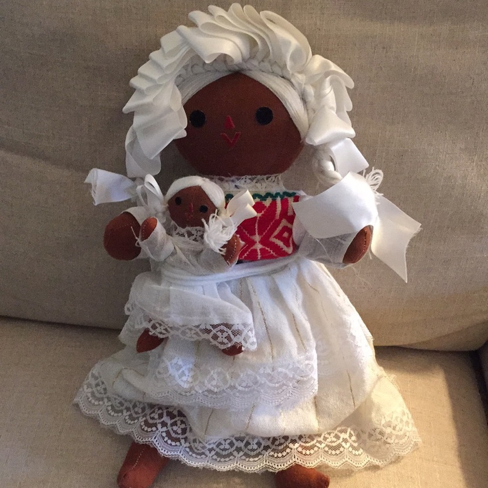 Mexican tradition dress doll with ribbon headpiece